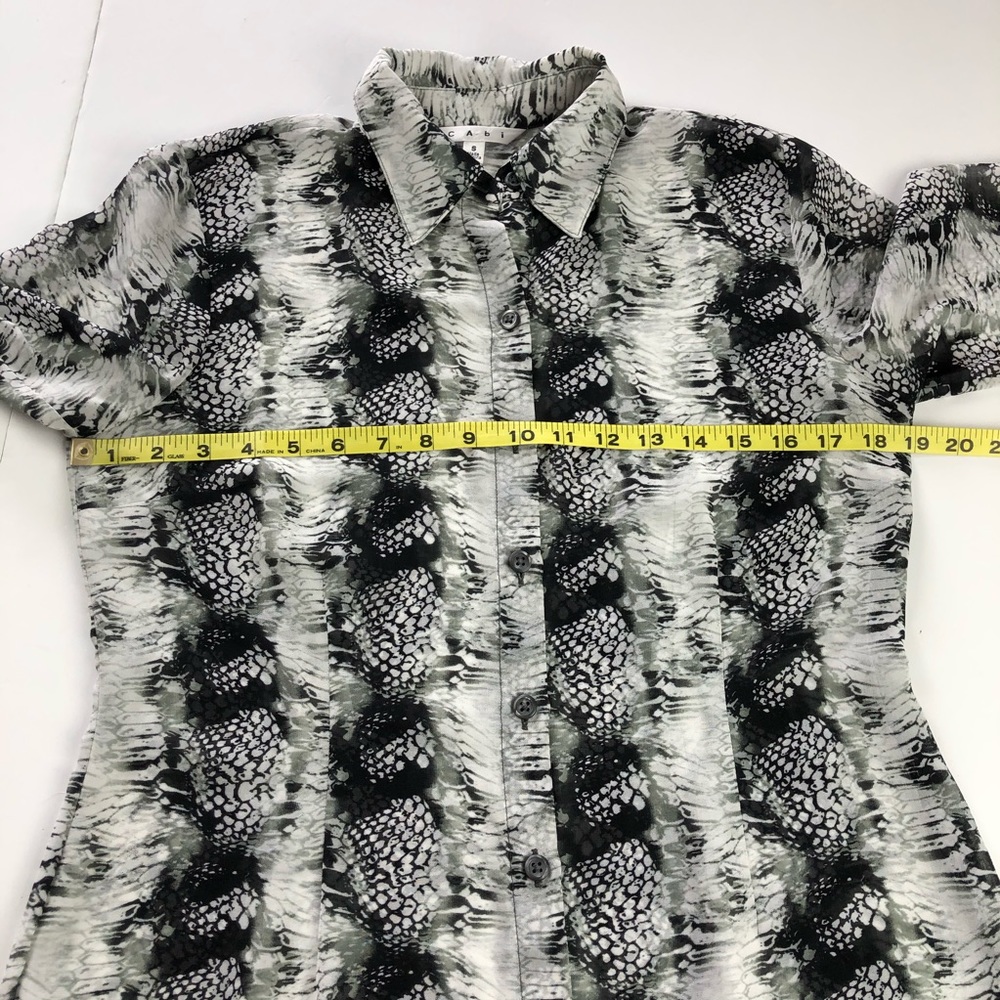 Cabi Python Snake Print Sheer Blouse Small #988 - image 6